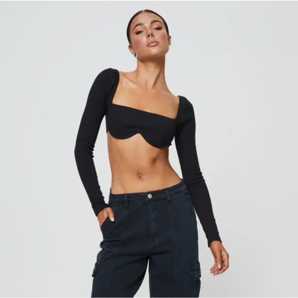 Princess Polly Becca Long Sleeve Crop Top